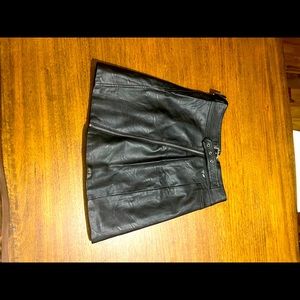 Size 4 black belted leather mini skirt